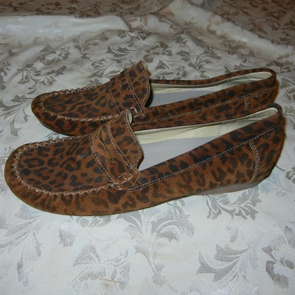 Charleston shoe company leopard loafer flats 8 - Picture 2 of 4
